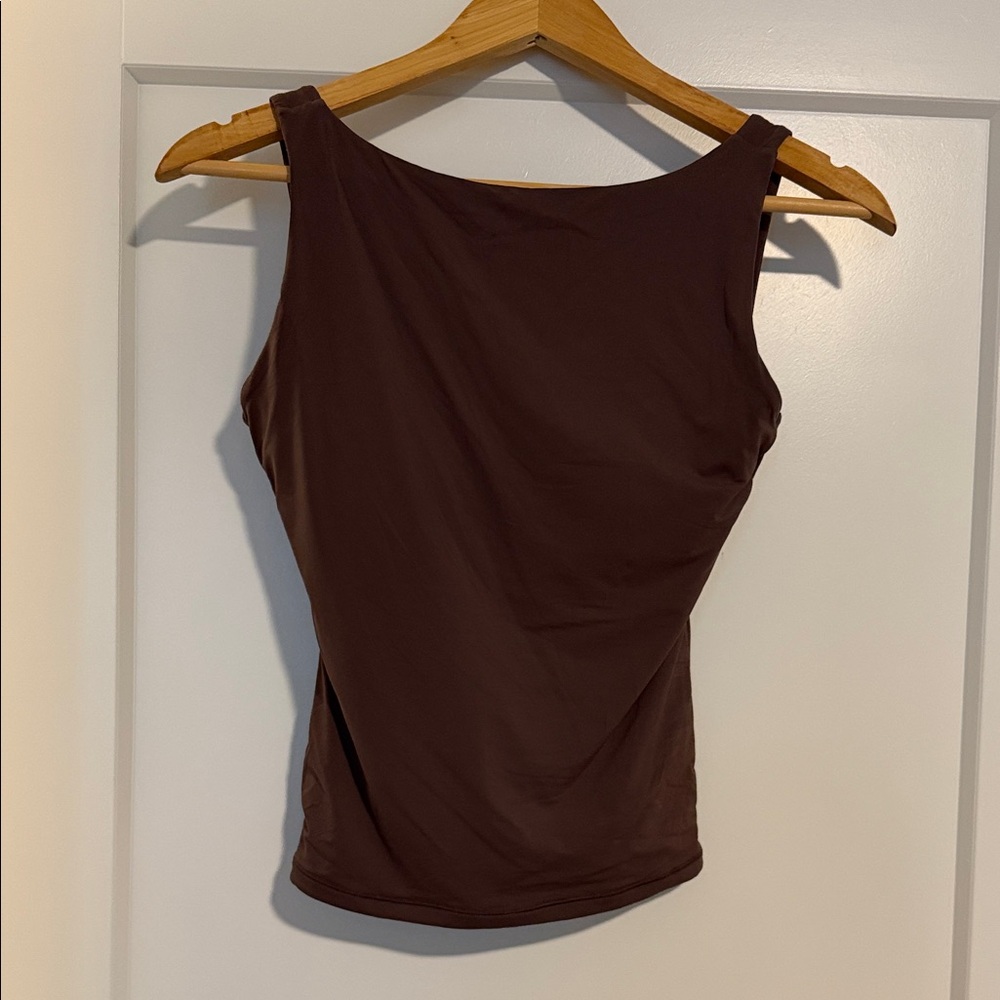 Elegant Brown Sleeveless Tank top